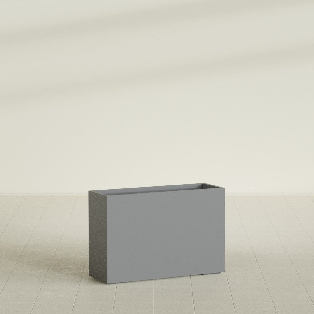 Potsdam Extra Large Long Rectangle Fiberglass Planter - 48 in x 16 in x 32 in - Metallic Gunmetal - Metallic Gunmetal,48 in x 16 in x 32 in