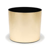 Small Round Metallic Plastic Planter - 7 in x 7 in x 6 in - Mirror Brass - Mirror Brass,7 in x 7 in x 6 in