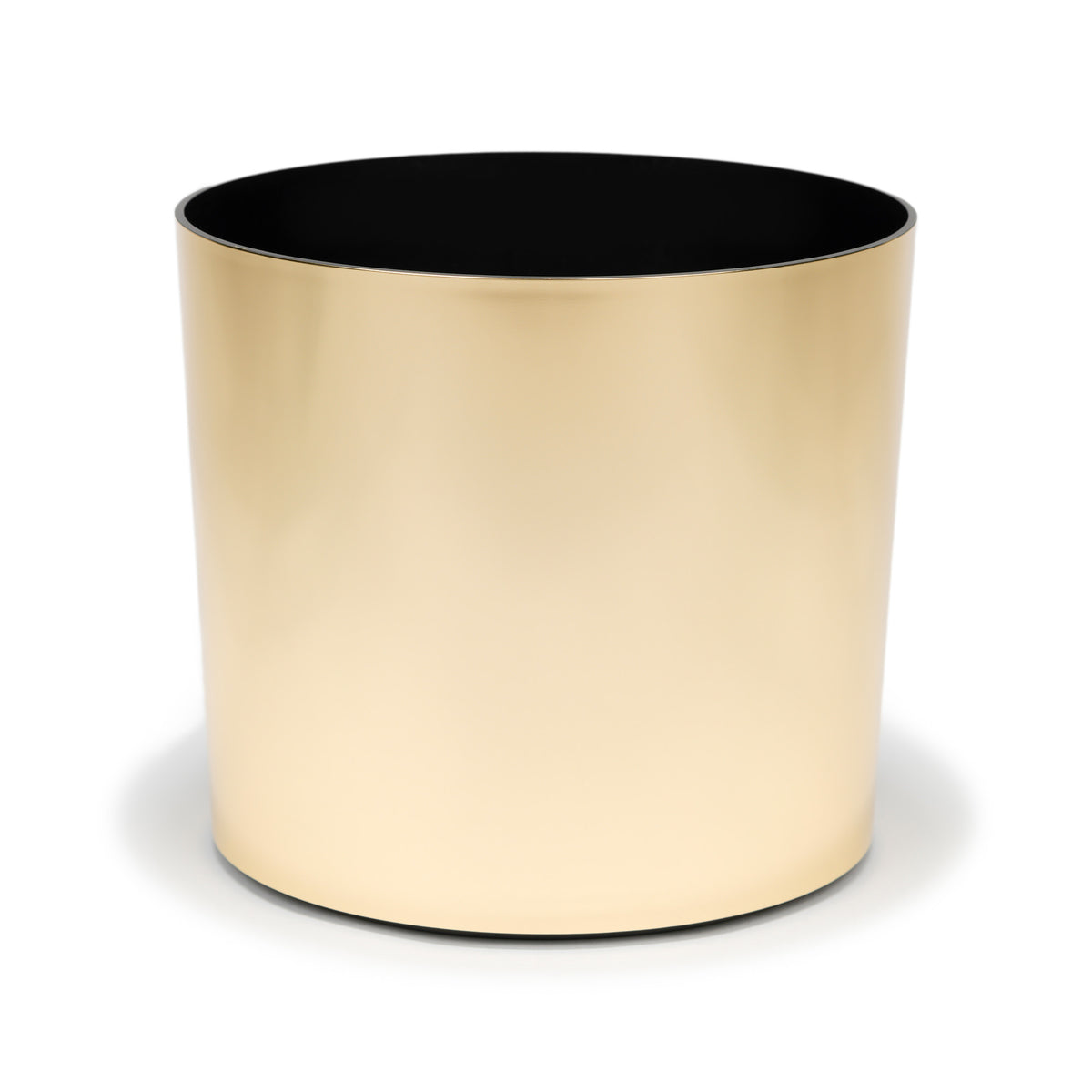 Hand-Foiled Floor Cylinder - 10.5in diam. x 10in - Mirror Brass - Mirror Brass,10.5 in x 10.5 in x 10 in