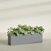 Miami Extra Large Narrow Rectangle Fiberglass Planter - 60 in x 12 in x 18 in - Metallic Gunmetal - Metallic Gunmetal,60 in x 12 in x 18 in
