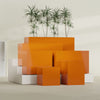 Brisbane Large Rectangle Fiberglass Planter - 24 in x 24 in x 32 in - Gloss Tangerine - Gloss Tangerine,24 in x 24 in x 32 in