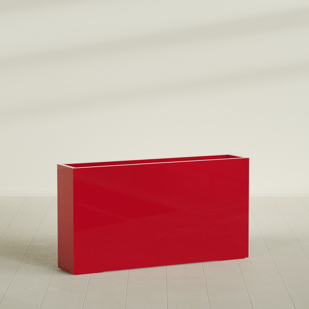 Delray Extra Large Long Rectangle Fiberglass Planter - 60 in x 12 in x 32 in - Gloss Red - Gloss Red,60 in x 12 in x 32 in