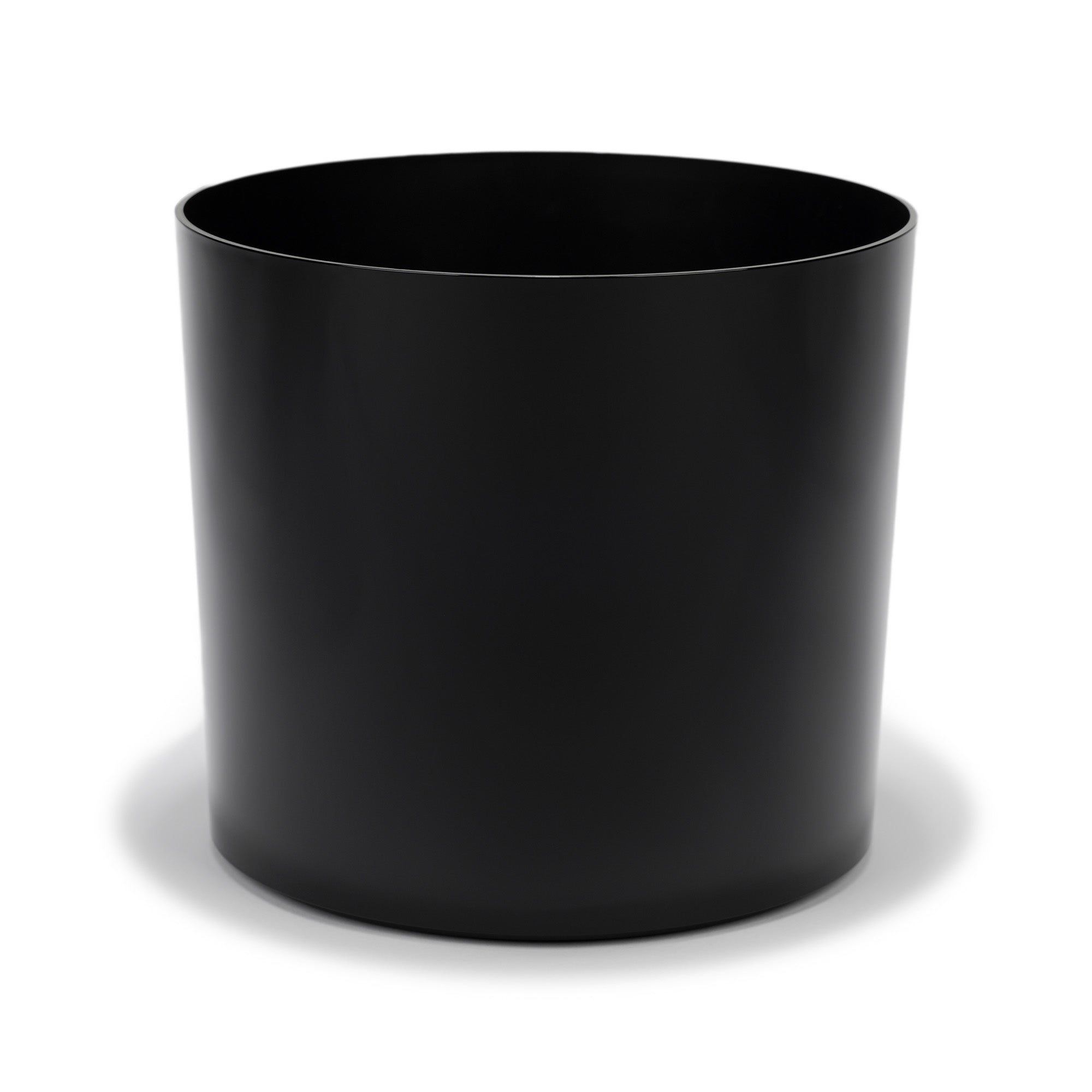 Hand-Foiled Floor Cylinder - 14.5in diam. x 14in - Lacquer Black - Lacquer Black,14.5 in x 14.5 in x 14 in