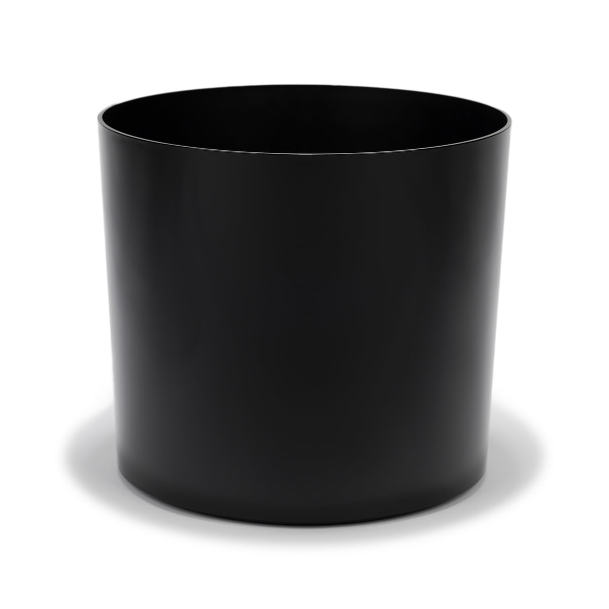 Hand-Foiled Floor Cylinder - 12in diam. x 12in - Lacquer Black - Lacquer Black,12 in x 12 in x 12 in