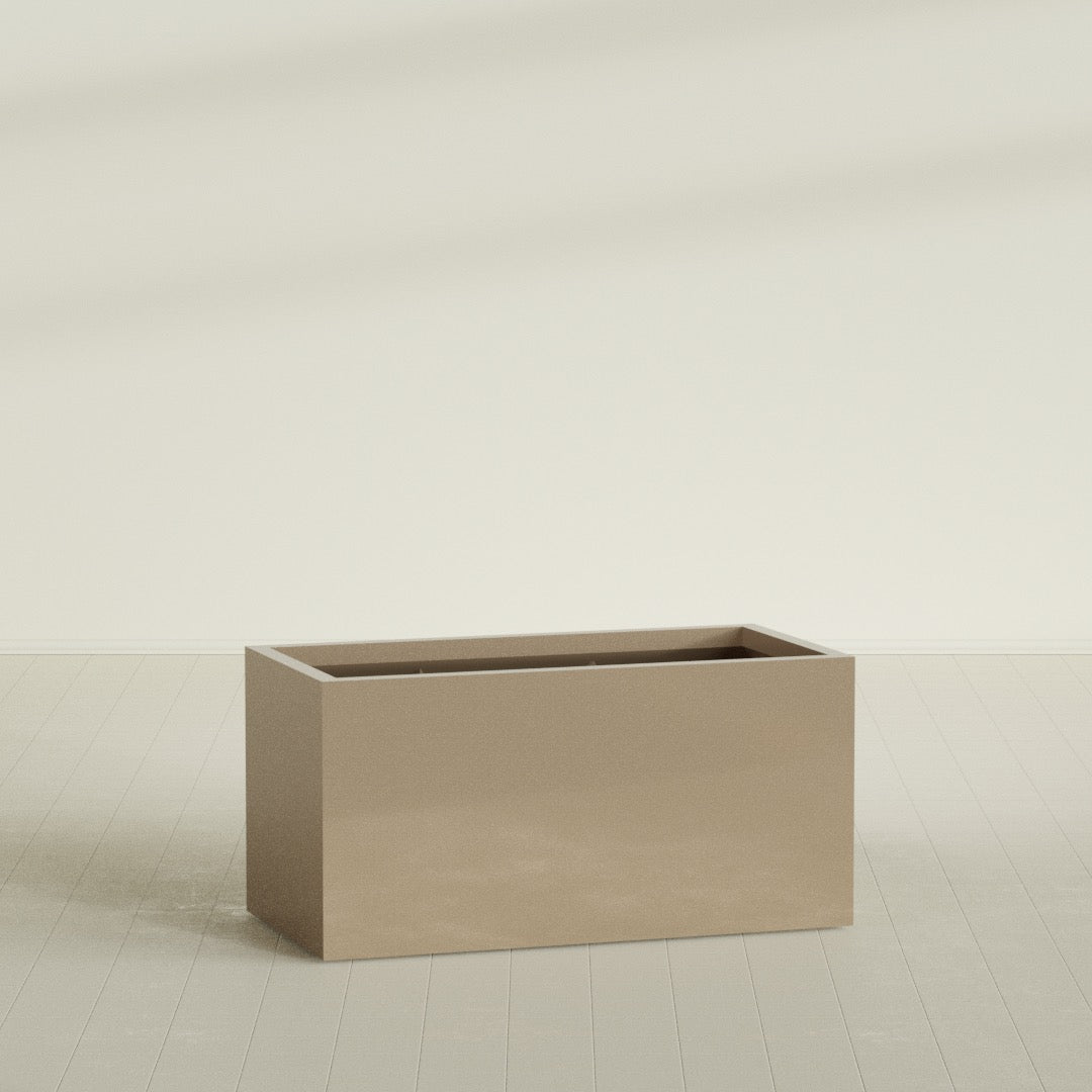 Granada Extra Large Long Rectangle Fiberglass Planter - 48 in x 24 in x 24 in - Metallic Gold - Metallic Gold,48 in x 24 in x 24 in