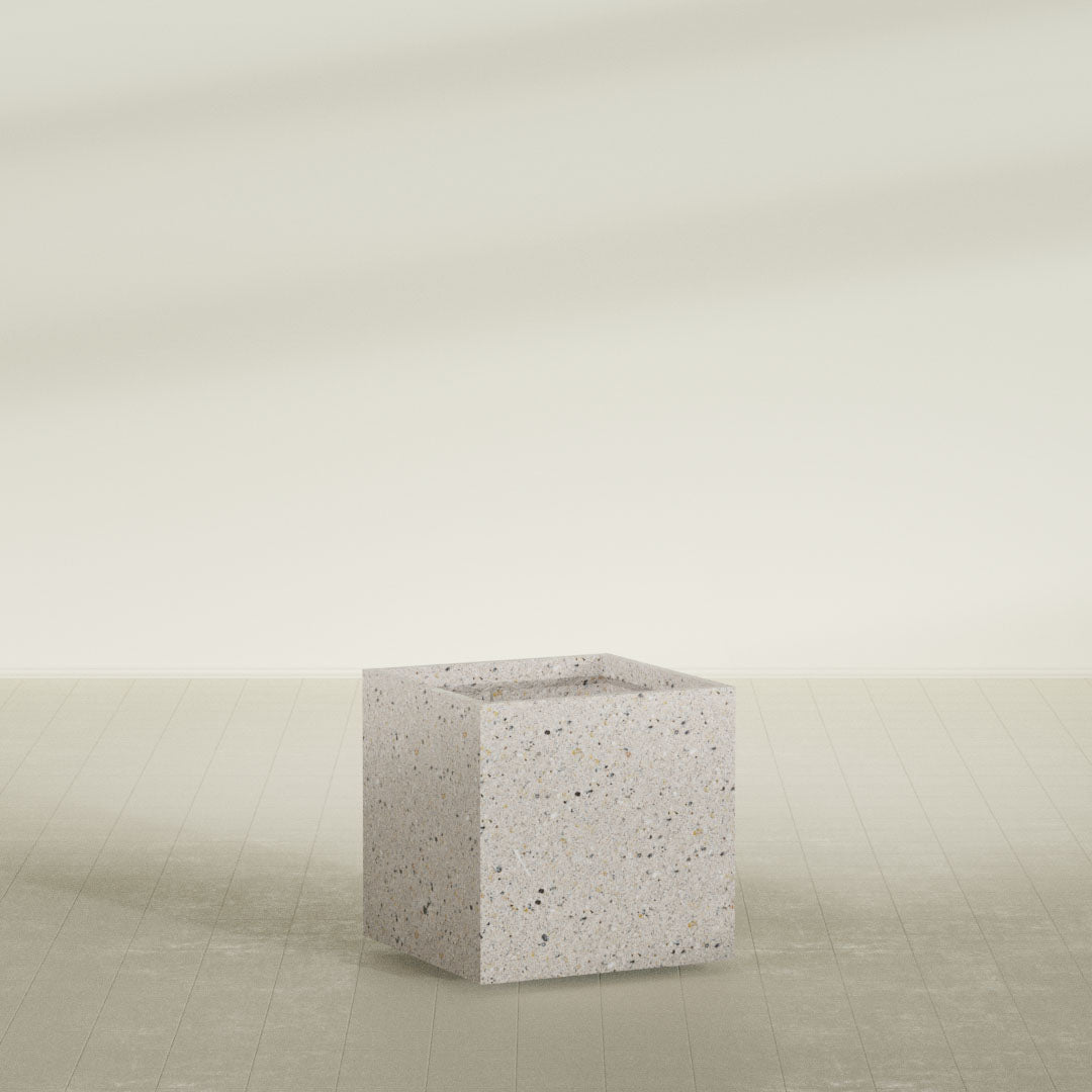 ProTone Fiberglass Premium Finish Large Cube Square Planter - 32 in x 32 in x 32 in - StoneLight - Greystone - StoneLight - Greystone,32 in x 32 in x 32 in