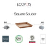 Small Square Saucer - 11 in x 11 in x 1.25 in - Terracotta - Terracotta,11 in x 11 in x 1.25 in