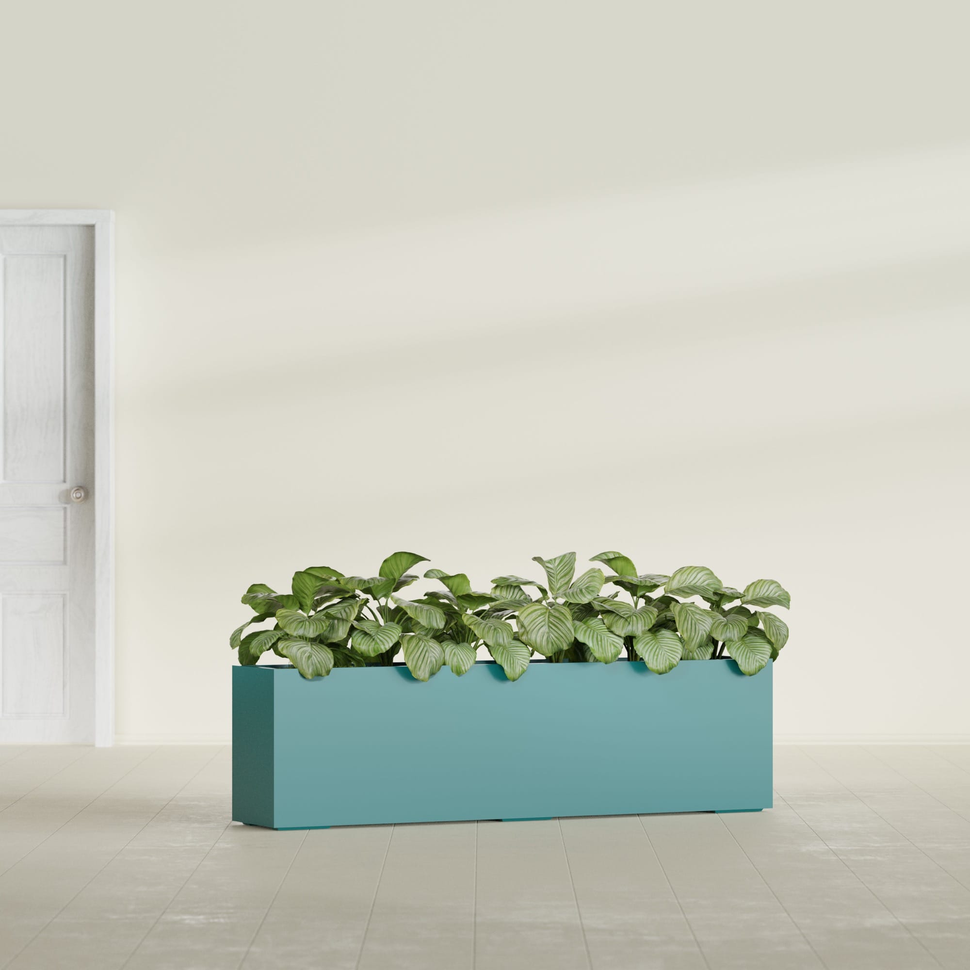 Hudson Extra Large Long Rectangle Fiberglass Planter - 100 in x 18 in x 28 in - Satin Sea Foam - Satin Sea Foam,100 in x 18 in x 28 in