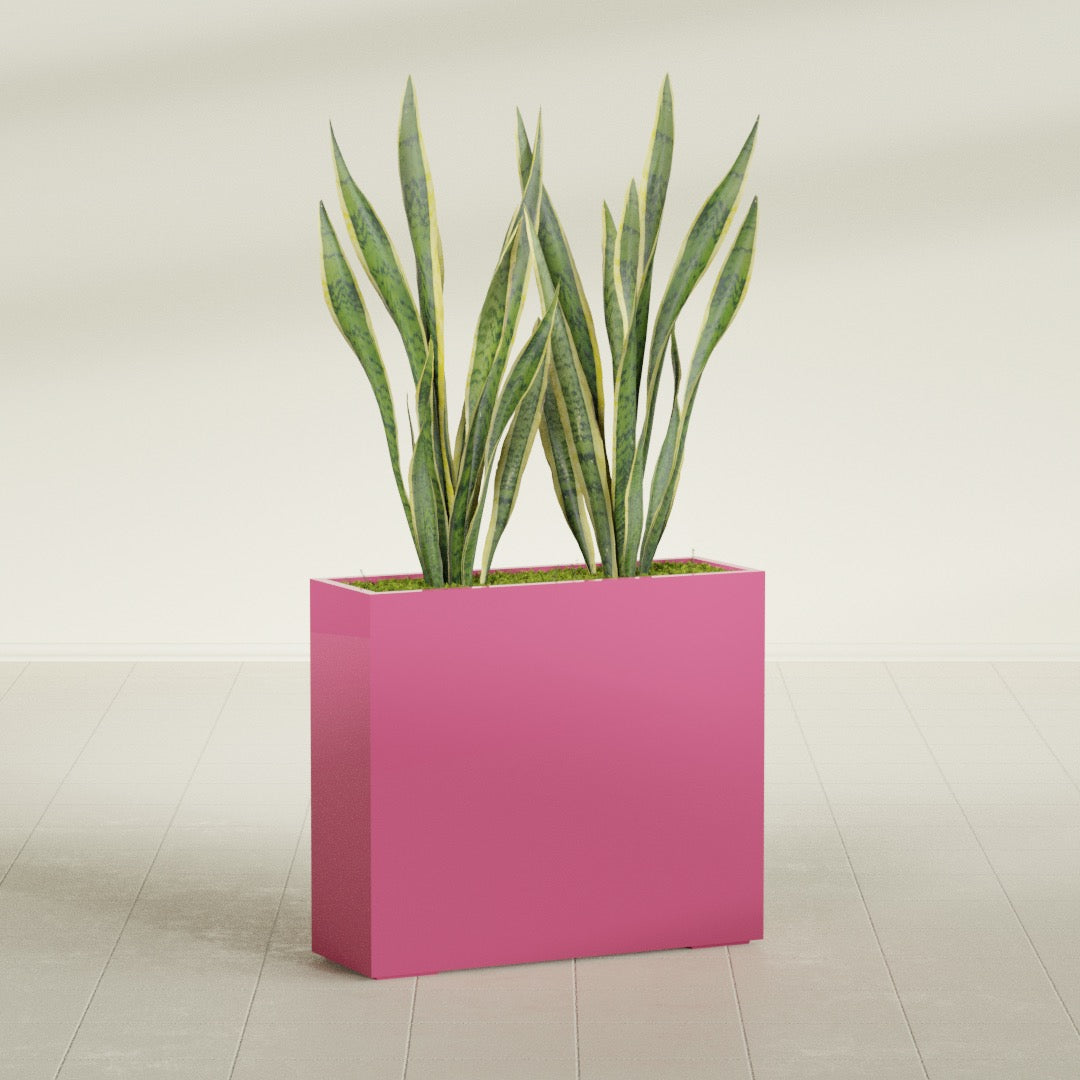 Perth Extra Large Long Rectangle Fiberglass Planter - 48 in x 16 in x 42 in - Gloss Pink Violet - Gloss Pink Violet,48 in x 16 in x 42 in