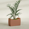 Seoul Large Curved Abstract Fiberglass Planter - 36 in x 16 in x 24 in - Matte Terracotta - Matte Terracotta,36 in x 16 in x 24 in