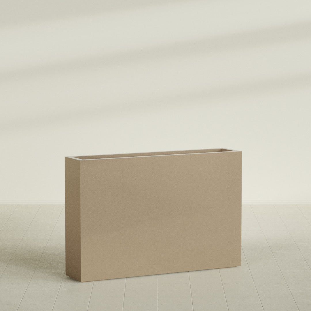 Amesbury Extra Large Narrow Rectangle Fiberglass Planter - 48 in x 10 in x 32 in - Metallic Gold - Metallic Gold,48 in x 10 in x 32 in