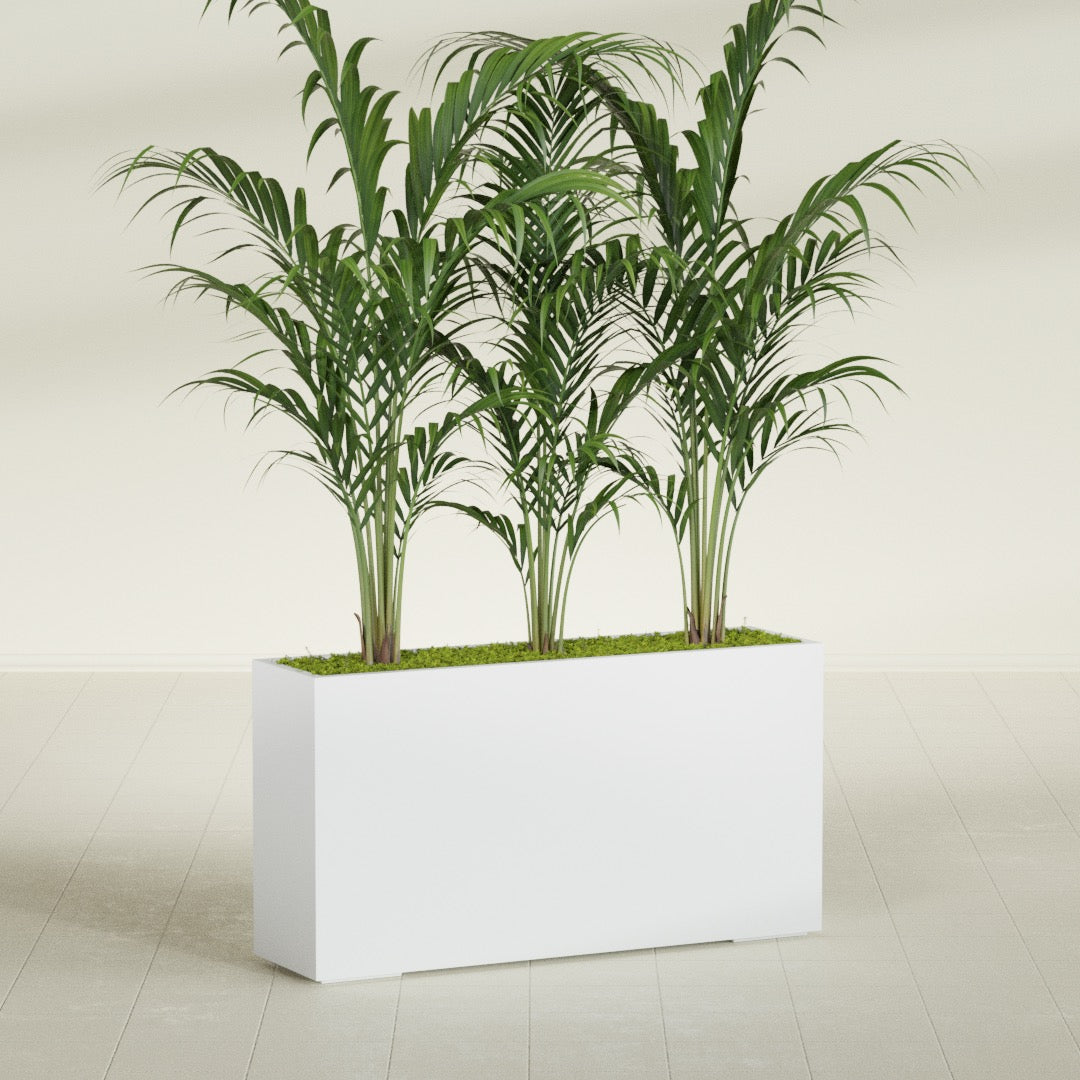 Potsdam Extra Large Long Rectangle Fiberglass Planter - 60 in x 16 in x 32 in - Gloss White - Gloss White,60 in x 16 in x 32 in