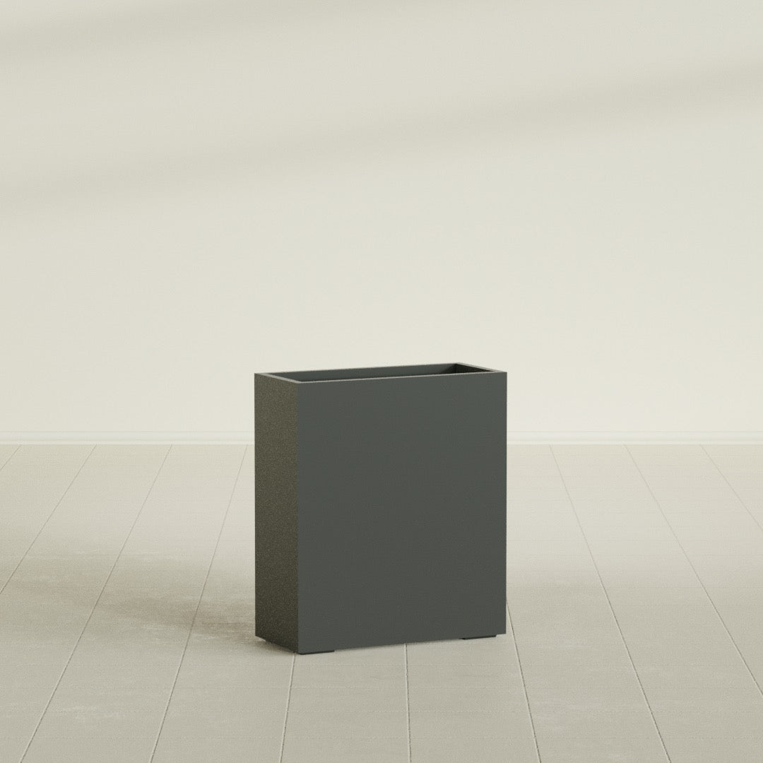 Perth Large Tall Rectangle Fiberglass Planter - 36 in x 16 in x 42 in - Matte Charcoal - Matte Charcoal,36 in x 16 in x 42 in