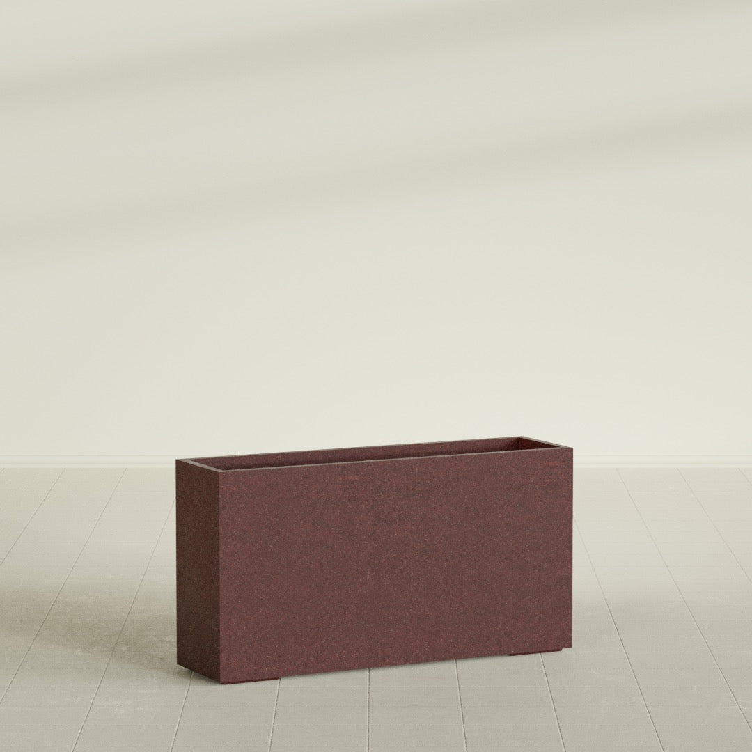 16"-Wide Rectangle - 48in x 16in x 32in - Weathered Steel - Rust - Weathered Steel - Rust,48 in x 16 in x 32 in