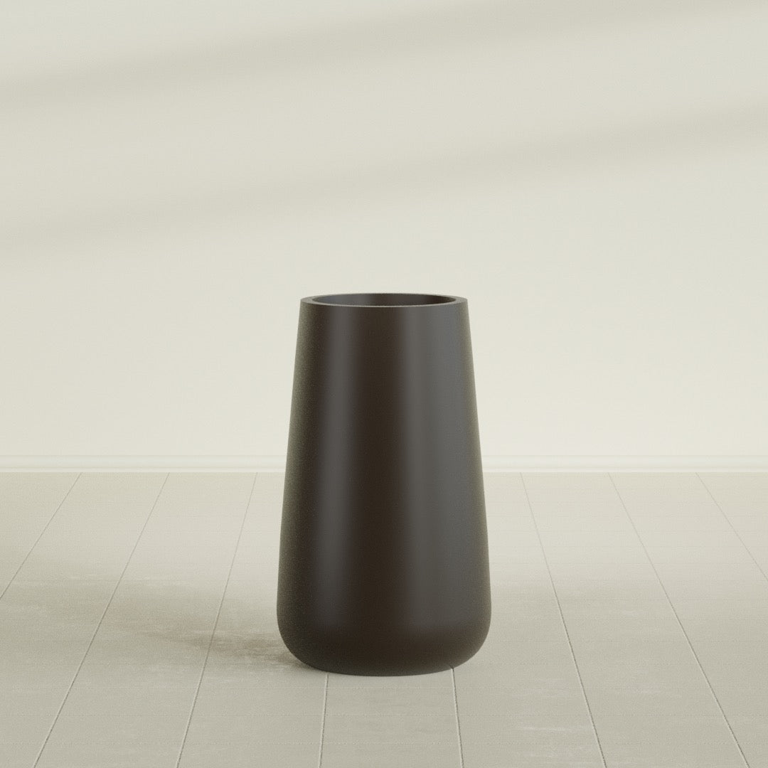 Saigon Extra Large Tapered Round Planter - 19 in x 24 in x 42 in - Matte Brown - Matte Brown,19.2 in x 24.2 in x 42 in