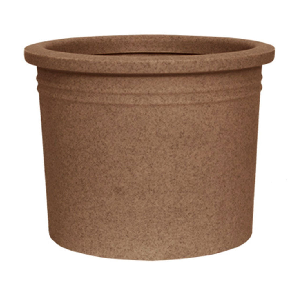 Curbside Cylinder Round Plastic Planter - 22 in x 22 in x 17 in - Terracotta Brick - Terracotta Brick,22 in x 22 in x 17 in