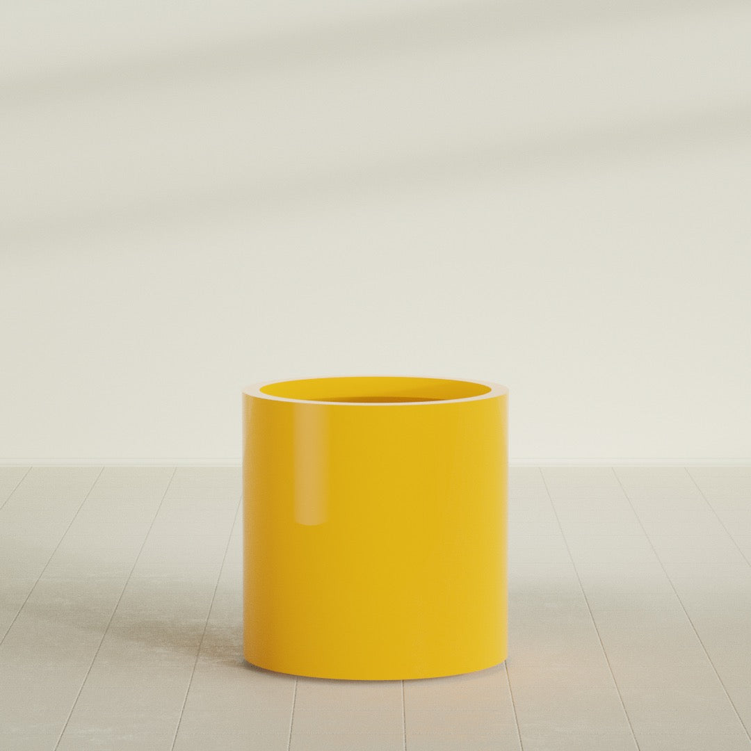 Rio Grande Medium Round Fiberglass Planter - 22 in x 22 in x 22 in - Gloss Saffron - Gloss Saffron,22 in x 22 in x 22 in