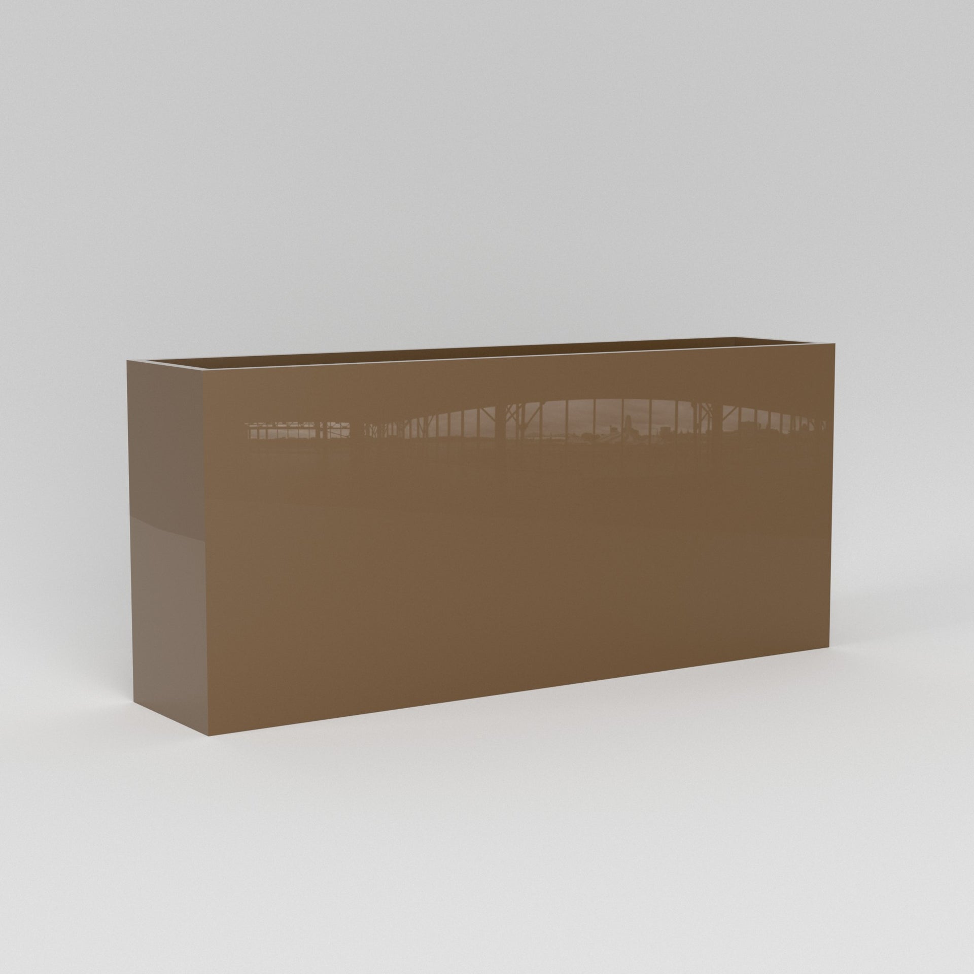 Potsdam Large Tall Rectangle Fiberglass Planter - 16 in x 16 in x 32 in - Metallic Bronze - Metallic Bronze,16 in x 16 in x 32 in