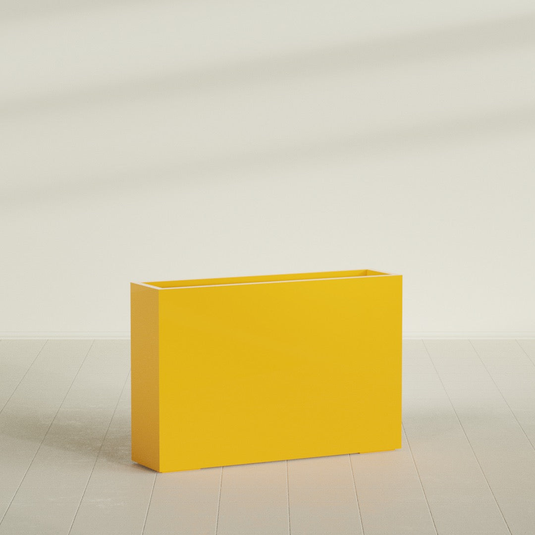 Delray Extra Large Long Rectangle Fiberglass Planter - 48 in x 12 in x 32 in - Gloss Saffron - Gloss Saffron,48 in x 12 in x 32 in