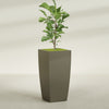 Toulan Extra Large Tall Tapered Square Fiberglass Planter - 23 in x 23 in x 48 in - Matte Bronze - Matte Bronze,23 in x 23 in x 48 in