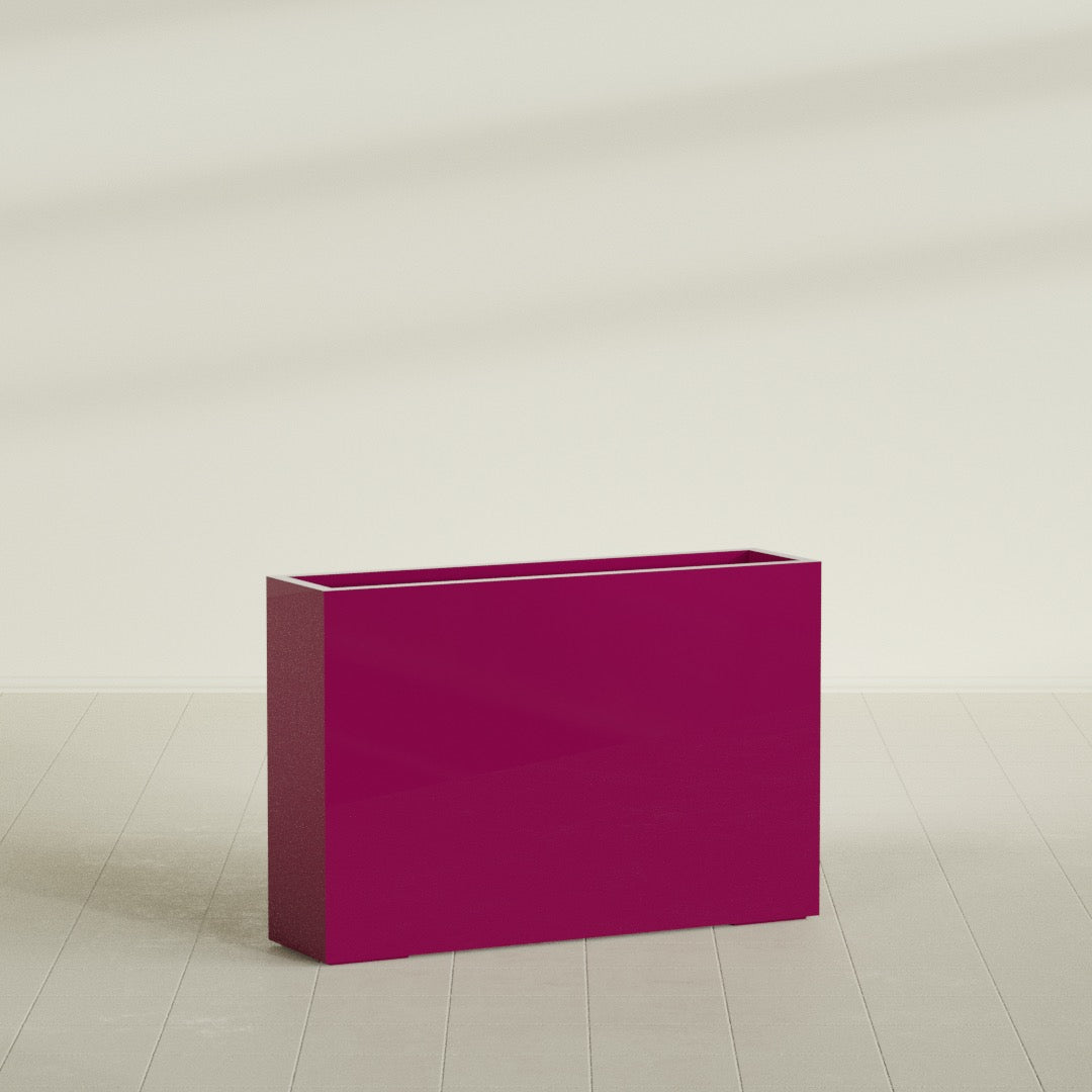 Delray Extra Large Long Rectangle Fiberglass Planter - 48 in x 12 in x 32 in - Gloss Eggplant - Gloss Eggplant,48 in x 12 in x 32 in