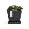 Small Square Saucer - 7 in x 7 in x 1 in - Dark Grey - Dark Grey,7 in x 7 in x 1 in