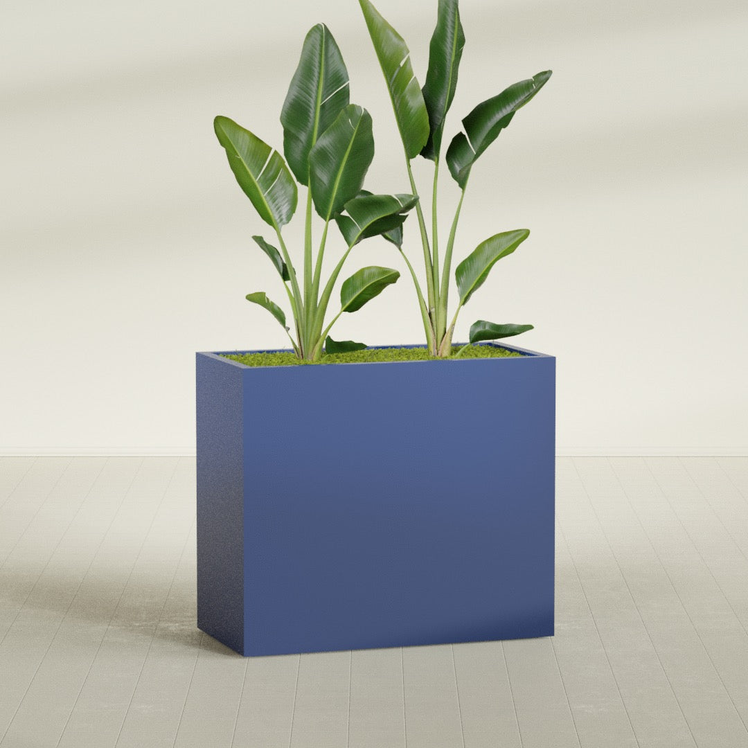 Darwin Extra Large Rectangle Fiberglass Planter - 48 in x 24 in x 42 in - Matte Cobalt Blue - Matte Cobalt Blue,48 in x 24 in x 42 in