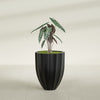 Alicante Medium Round Fiberglass Planter - 22 in x 22 in x 27 in - Matte Black - Matte Black,22 in x 22 in x 27 in