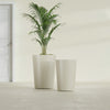 Tegel Medium Round Fiberglass Planter - 18 in x 18 in x 26 in - Satin Beige - Satin Beige,18 in x 18 in x 26 in
