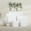 Brisbane Large Rectangle Fiberglass Planter - 24 in x 24 in x 32 in - Gloss White - Gloss White,24 in x 24 in x 32 in