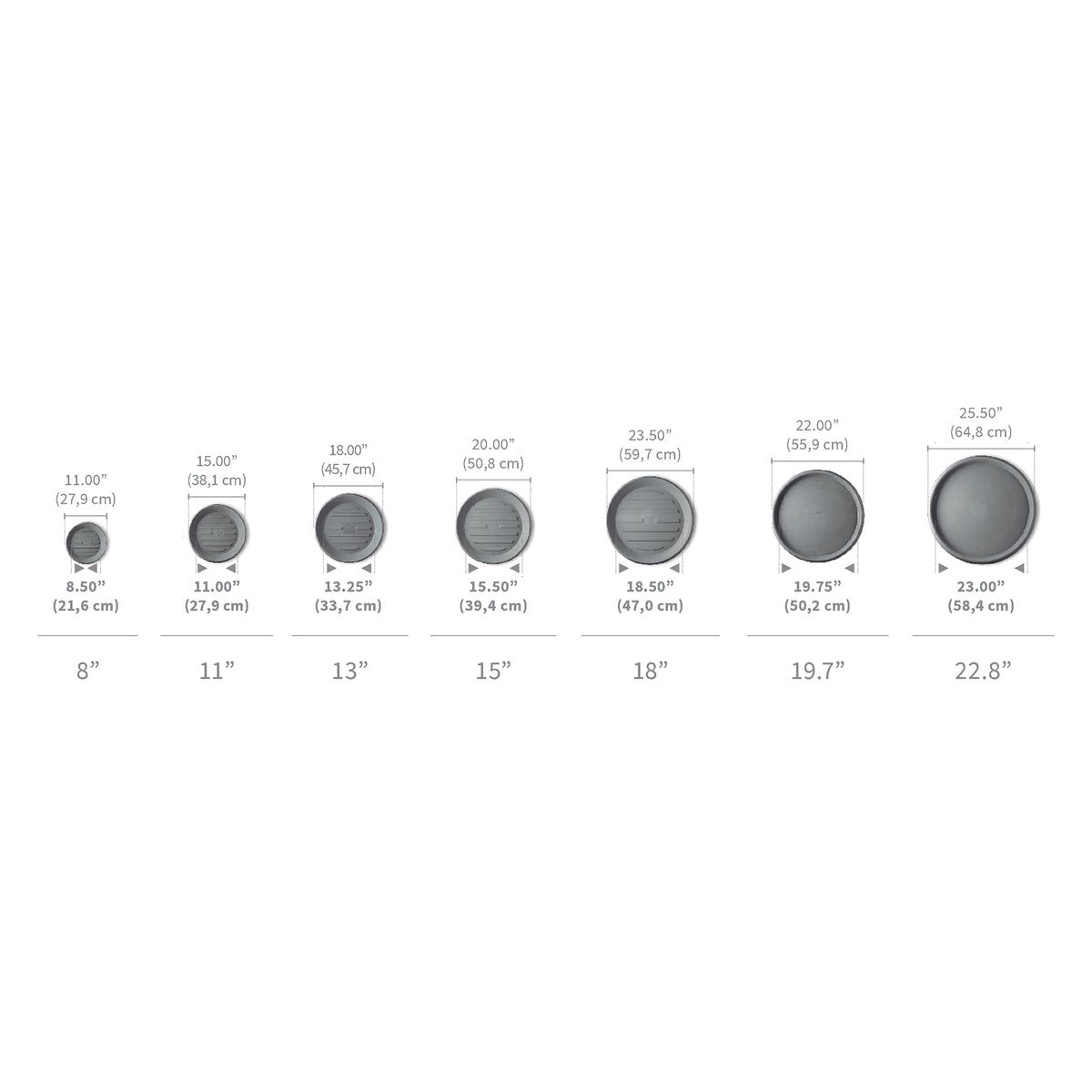 Round Universal Saucer - 20in OD, 15.5in ID - Cloud White - Cloud White,20" Ext. (15.5" Int.)