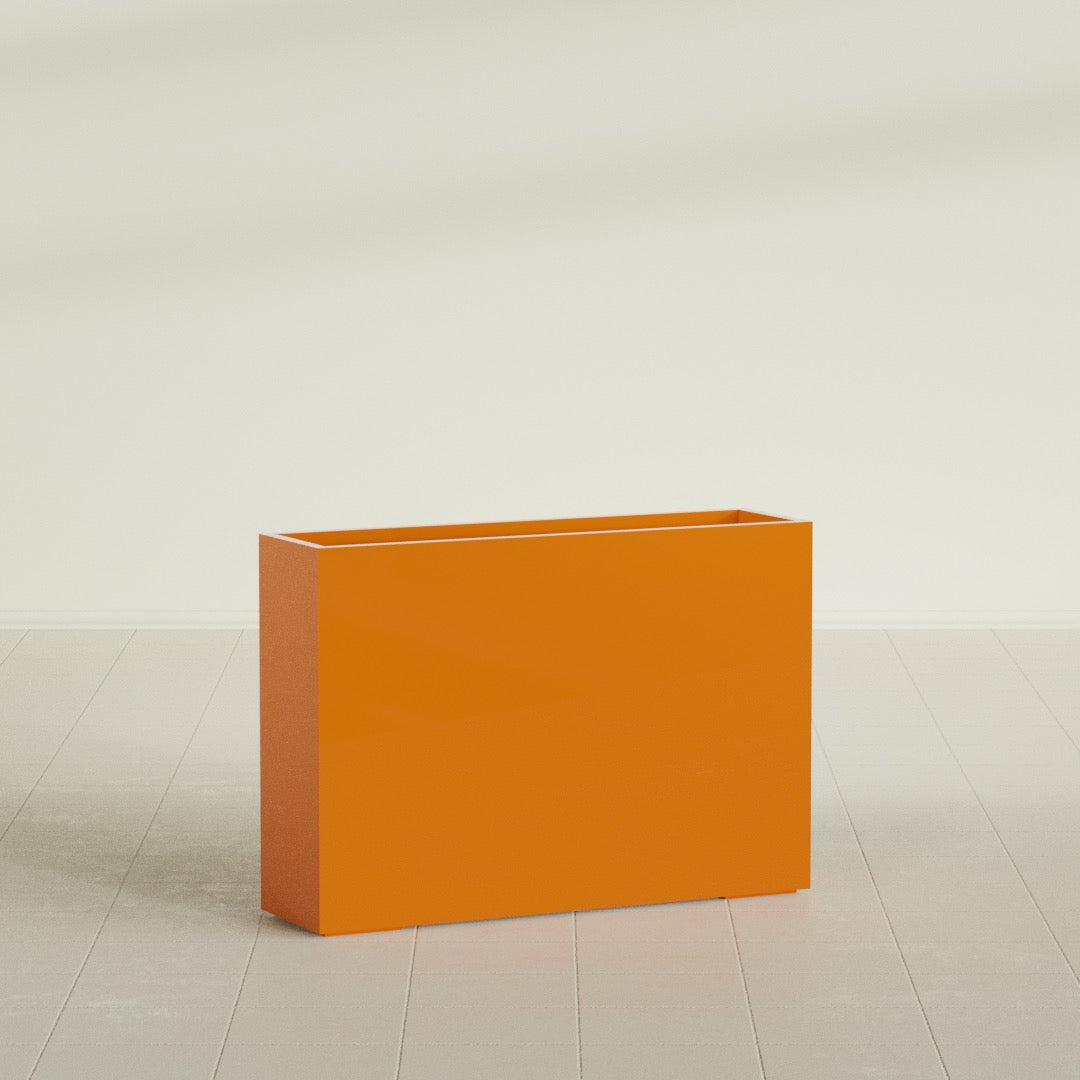 Perth Extra Large Long Rectangle Fiberglass Planter - 60 in x 16 in x 42 in - Gloss Tangerine - Gloss Tangerine,60 in x 16 in x 42 in