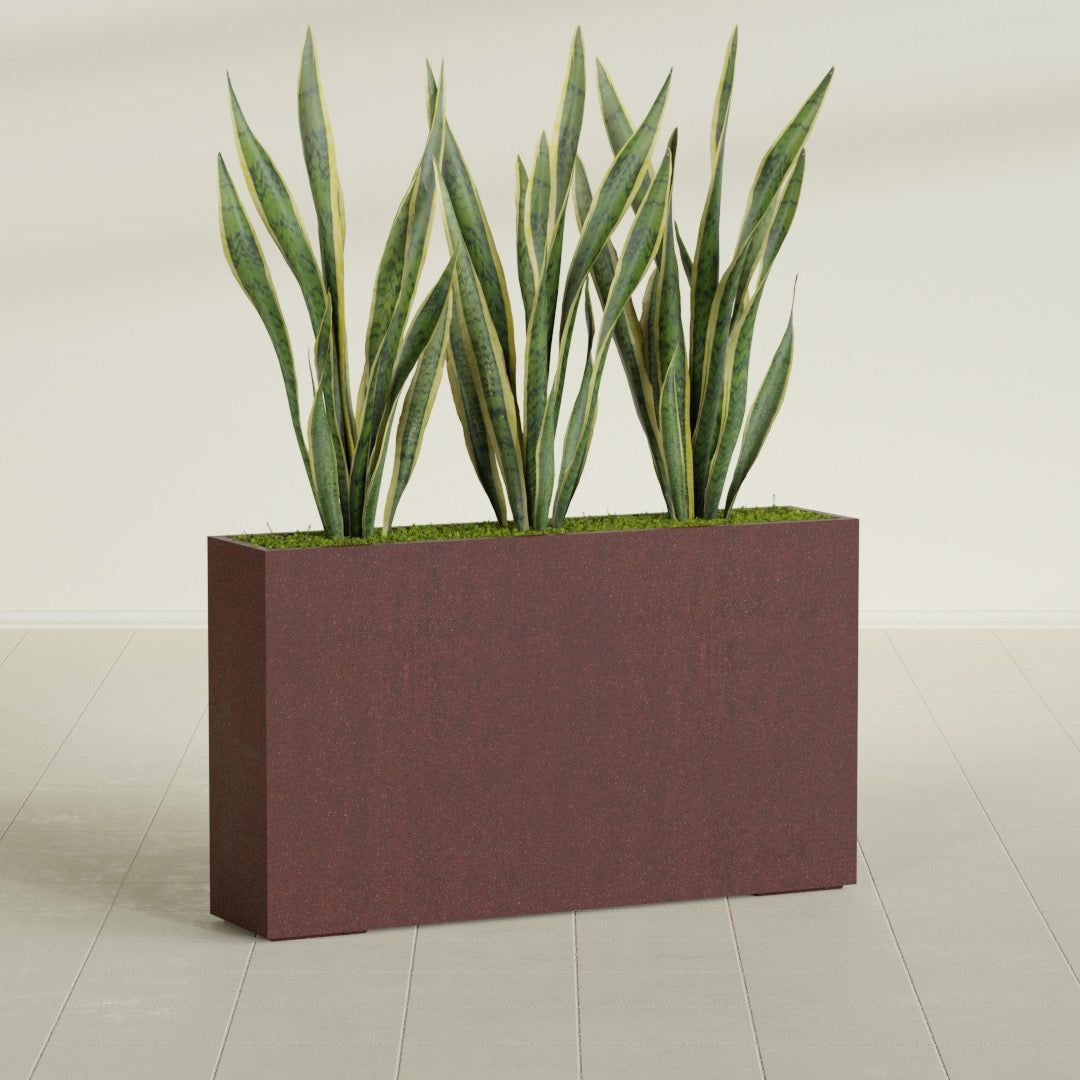 16"-Wide Rectangle - 72in x 16in x 42in - Weathered Steel - Rust - Weathered Steel - Rust,72 in x 16 in x 42 in