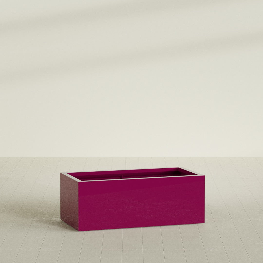 Torino Extra Large Wide Rectangle Fiberglass Planter - 48 in x 24 in x 18 in - Gloss Eggplant - Gloss Eggplant,48 in x 24 in x 18 in