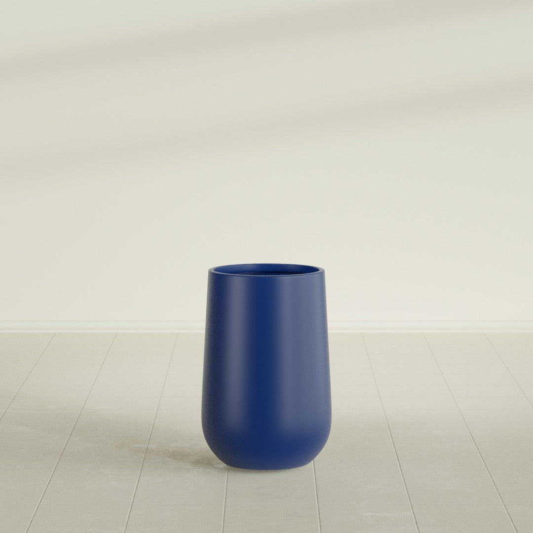 Tall Hayden Medium Round Fiberglass Planter - 12 in x 12 in x 20 in - Matte Cobalt Blue - Matte Cobalt Blue,12 in x 12 in x 20 in