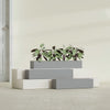 Salon Large Tall Rectangle Fiberglass Planter - 48 in x 8 in x 8 in - Metallic Gunmetal - Metallic Gunmetal,48 in x 8 in x 8 in