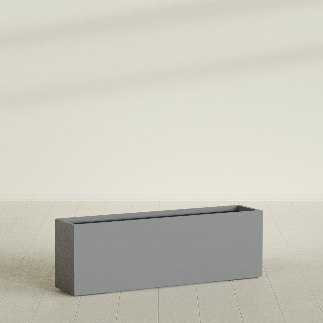 Tolga Extra Large Long Rectangle Fiberglass Planter - 72 in x 16 in x 24 in - Metallic Gunmetal - Metallic Gunmetal,72 in x 16 in x 24 in