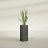 Delray Large Tall Rectangle Fiberglass Planter - 12 in x 12 in x 32 in - Matte Charcoal - Matte Charcoal,12 in x 12 in x 32 in