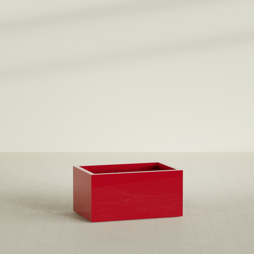 Torino Large Wide Rectangle Fiberglass Planter - 36 in x 24 in x 18 in - Gloss Red - Gloss Red,36 in x 24 in x 18 in