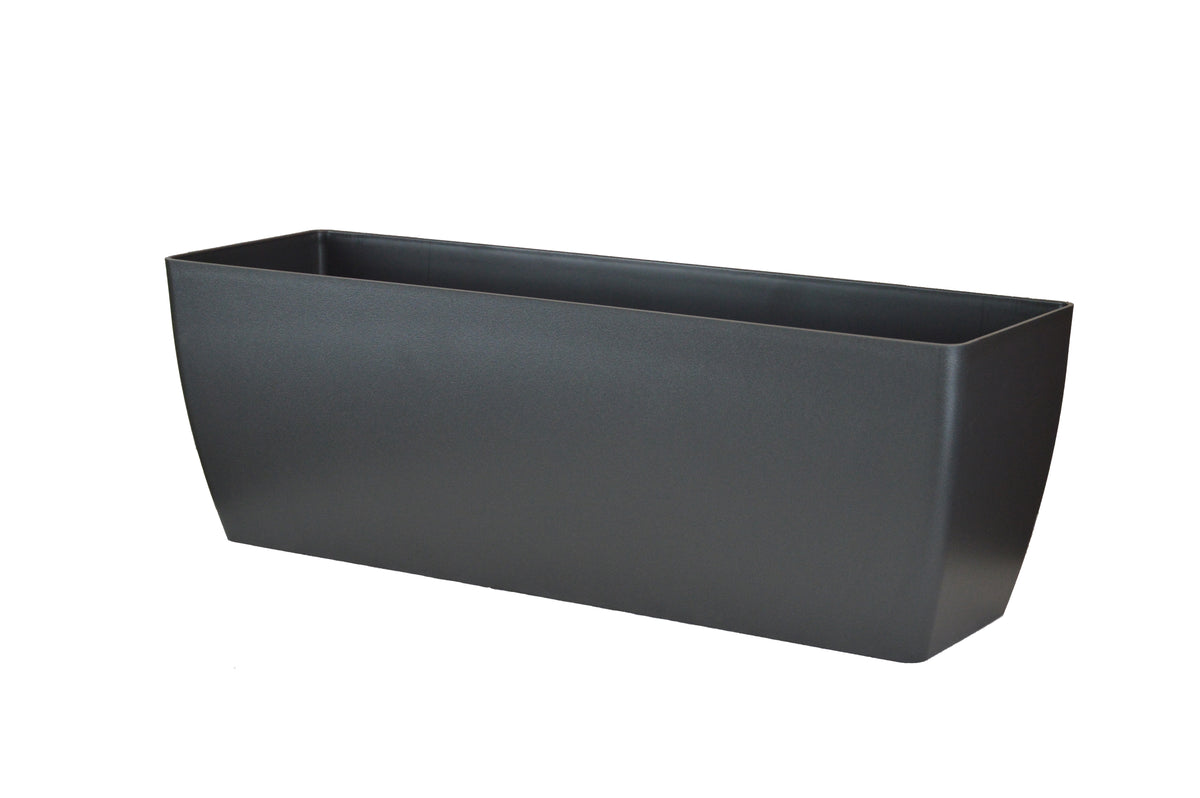 Franklin Medium Rectangle Plastic Planter - 22 in x 6.5 in x 7 in - Charcoal Metallic - Charcoal Metallic,22 in x 6.5 in x 7 in