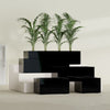 Torino Medium Wide Rectangle Fiberglass Planter - 24 in x 24 in x 18 in - Gloss Black - Gloss Black,24 in x 24 in x 18 in