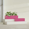 Reade Small Tabletop Rectangle Fiberglass Planter - 14 in x 5 in x 4.3 in - Gloss Pink Violet - Gloss Pink Violet,14 in x 5 in x 4.3 in