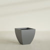 Lima Medium Tapered Square Fiberglass Planter - 24 in x 24 in x 24 in - Metallic Gunmetal - Metallic Gunmetal,24 in x 24 in x 24 in