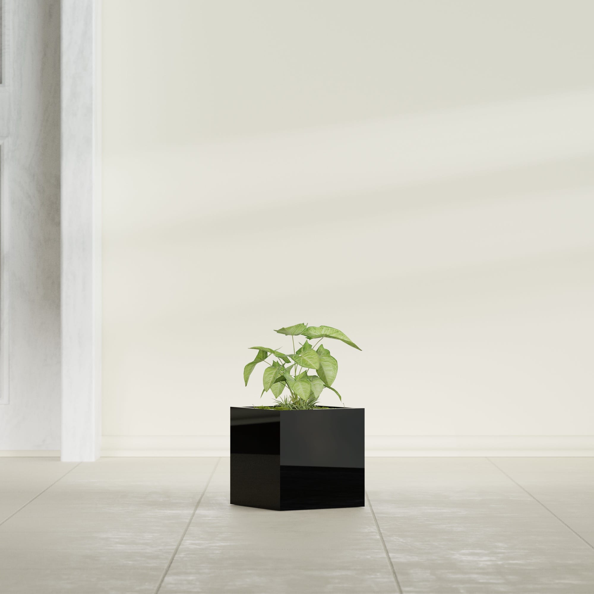 Monaco Square - 7in x 7in x 7 - Gloss Black - Gloss Black,7 in x 7 in x 7 in
