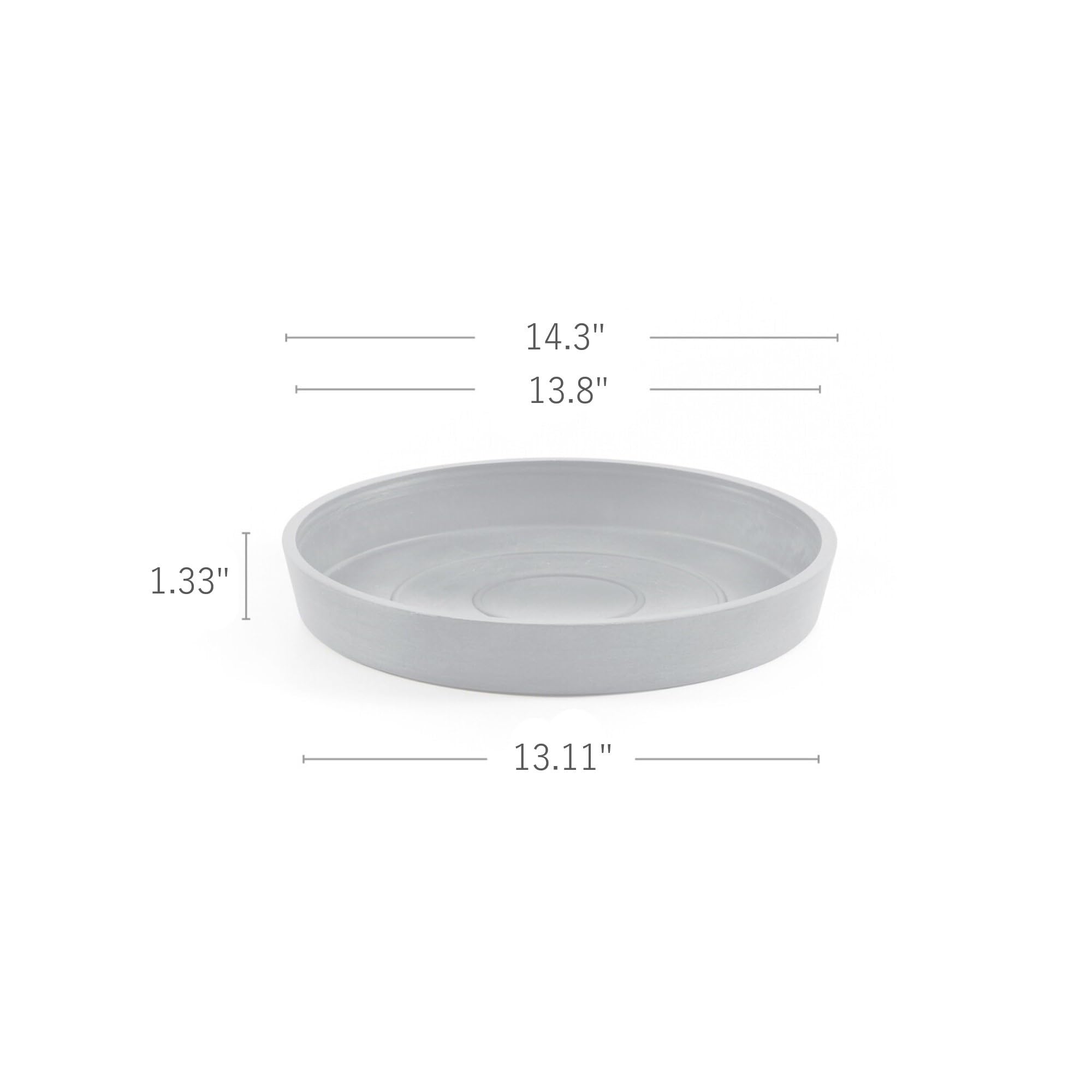 Small Round Saucer - 14.5 in x 14.5 in x 1.5 in - Dark Grey - Dark Grey,14.5 in x 14.5 in x 1.5 in