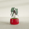 Short Hayden Small Round Fiberglass Planter - 12 in x 12 in x 7 in - Gloss Red - Gloss Red,12 in x 12 in x 7 in