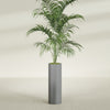 Corry Large Tall Cylinder Fiberglass Planter - 10 in x 10 in x 30 in - Metallic Gunmetal - Metallic Gunmetal,10 in x 10 in x 30 in