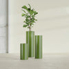 Corry Large Tall Cylinder Fiberglass Planter - 10 in x 10 in x 30 in - Satin Green - Satin Green,10 in x 10 in x 30 in