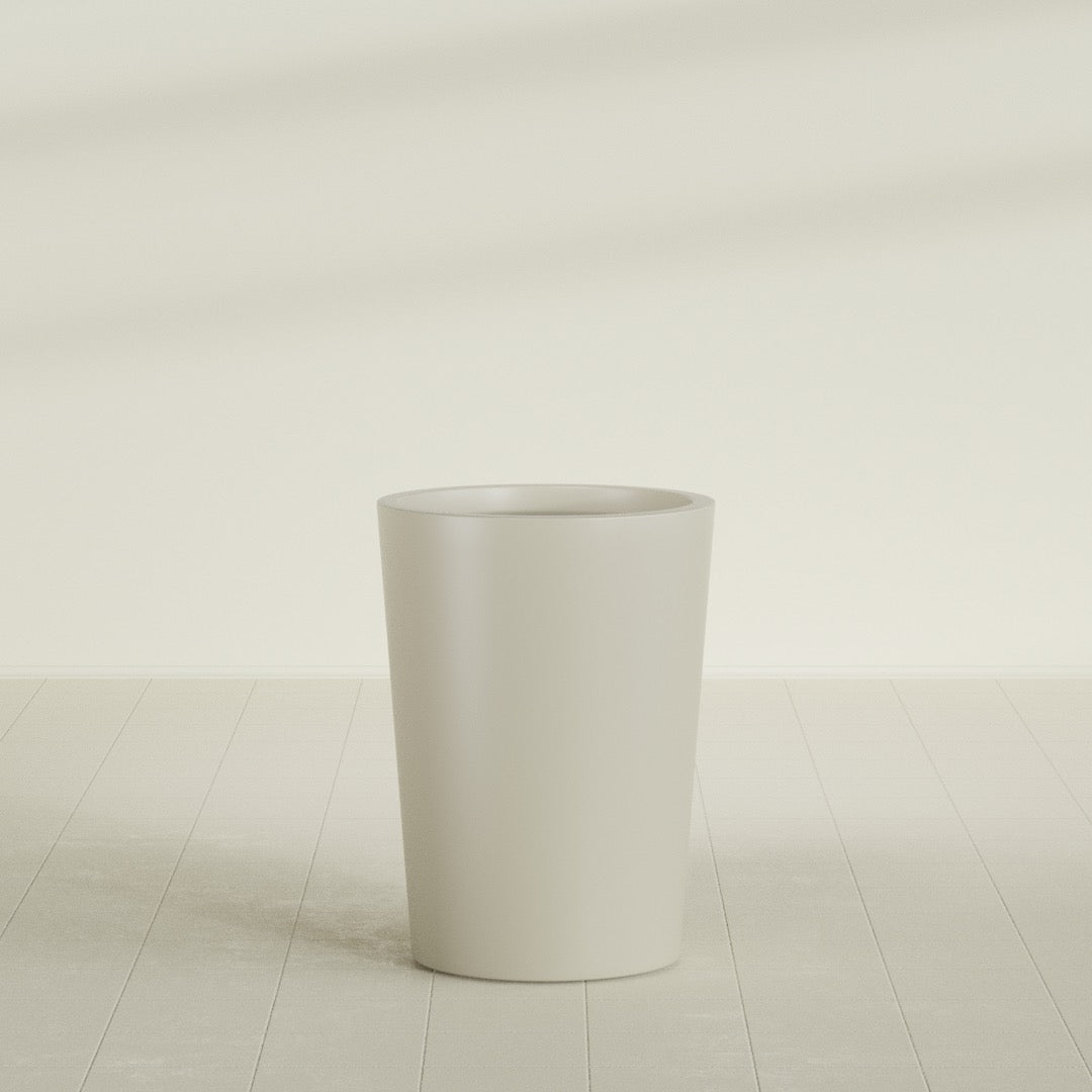 Tegel Large Round Fiberglass Planter - 22 in x 22 in x 30 in - Satin Beige - Satin Beige,22 in x 22 in x 30 in