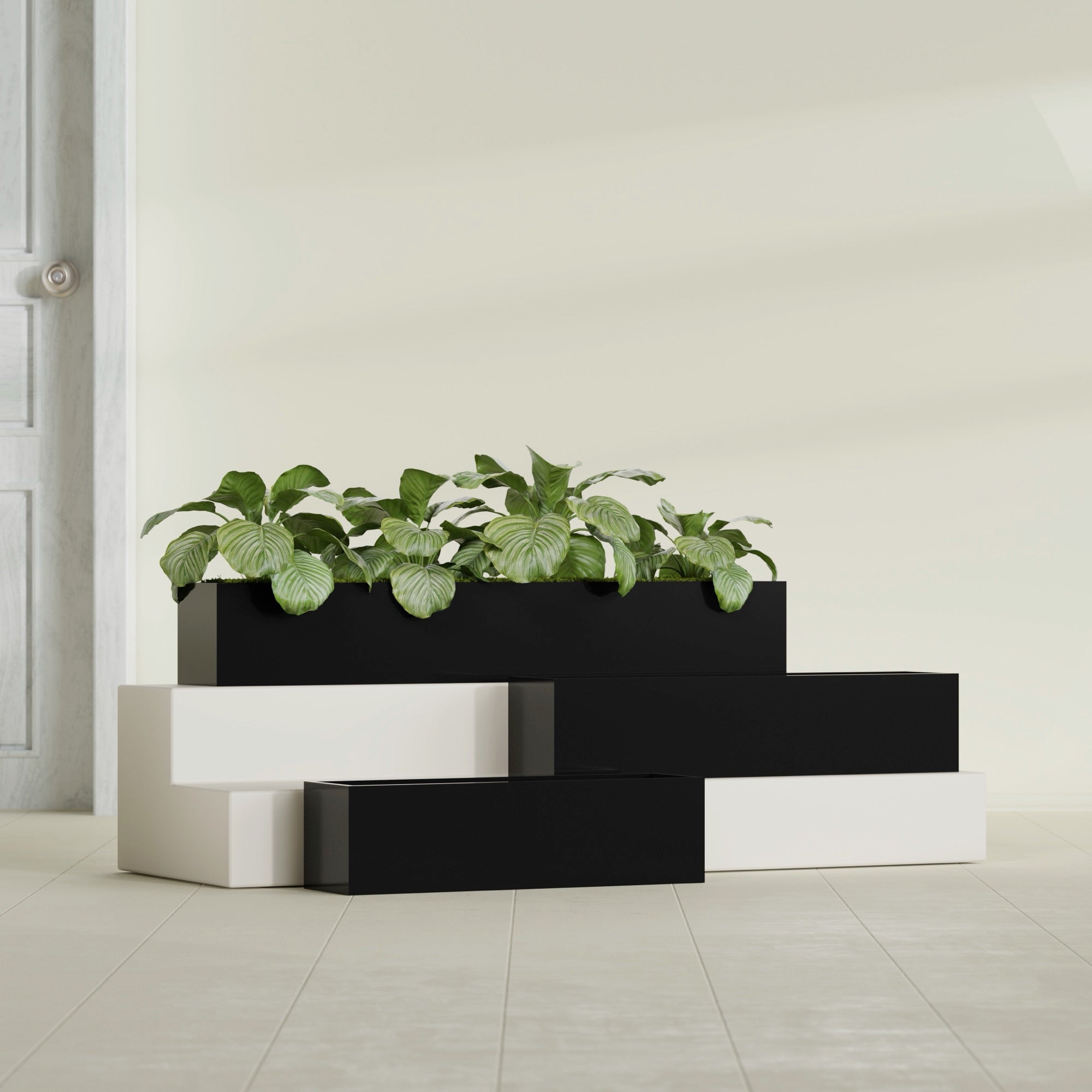 Monaco Rectangle - 44in x 7in x 7 - Gloss Black - Gloss Black,44 in x 7 in x 7 in